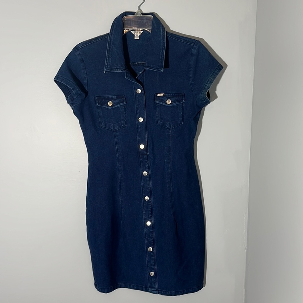 Guess dark denim dress with stretch - size medium